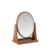 Wooden jewelry mirror with stand