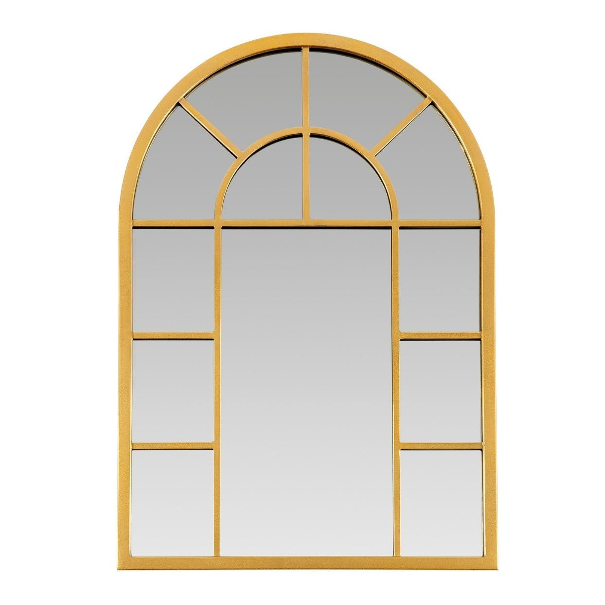 Espejo ventana vintage dorado de metal