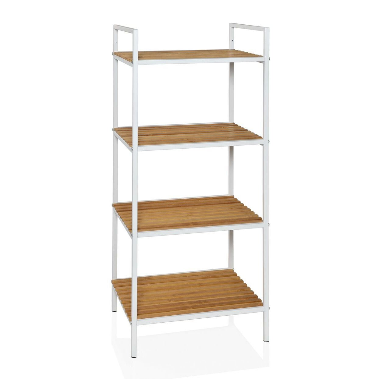 Industrial white wooden bathroom shelf