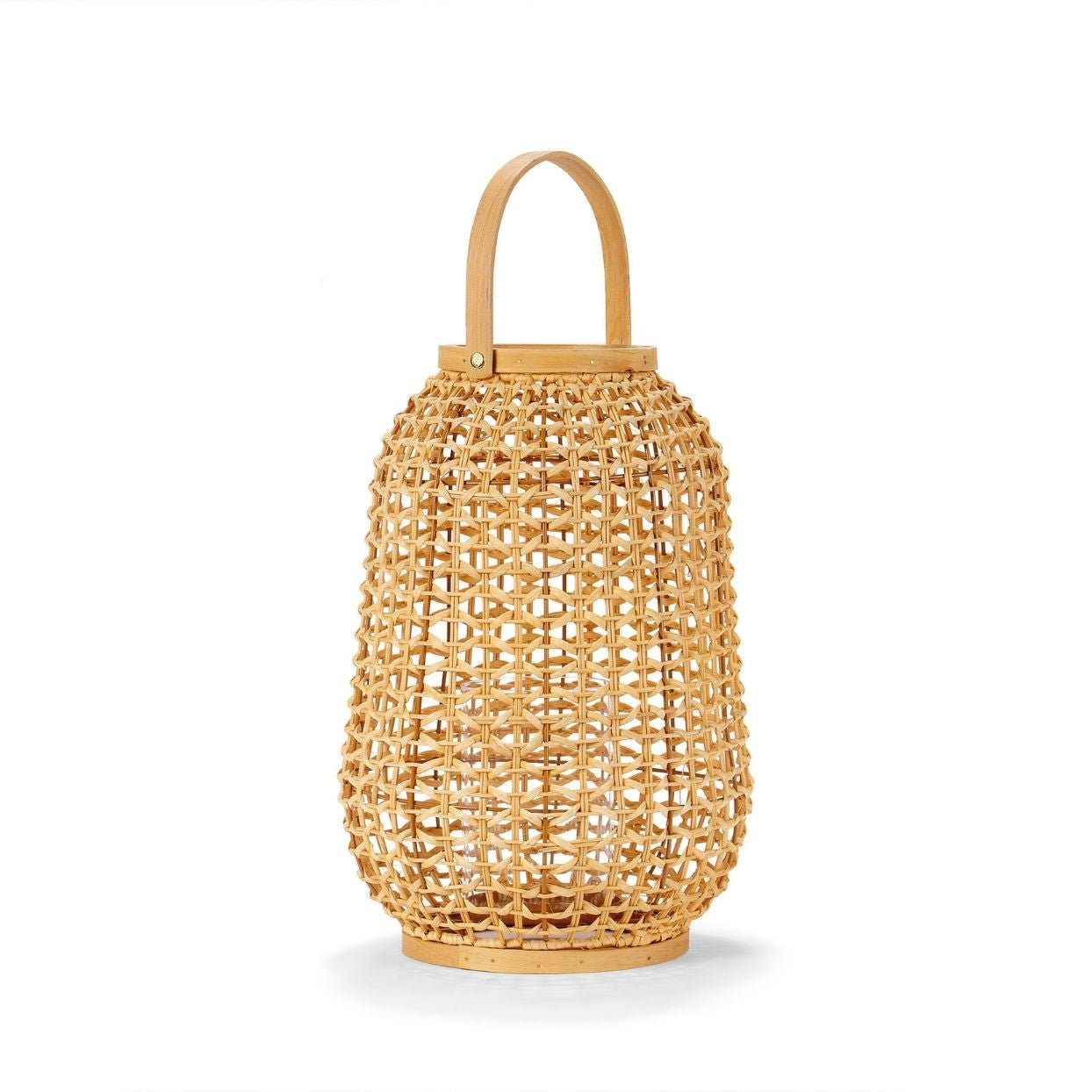 Brown natural fiber candle lantern 39cm