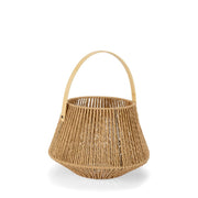 Rustic brown candle holder lantern made of natural fiber 37cm
