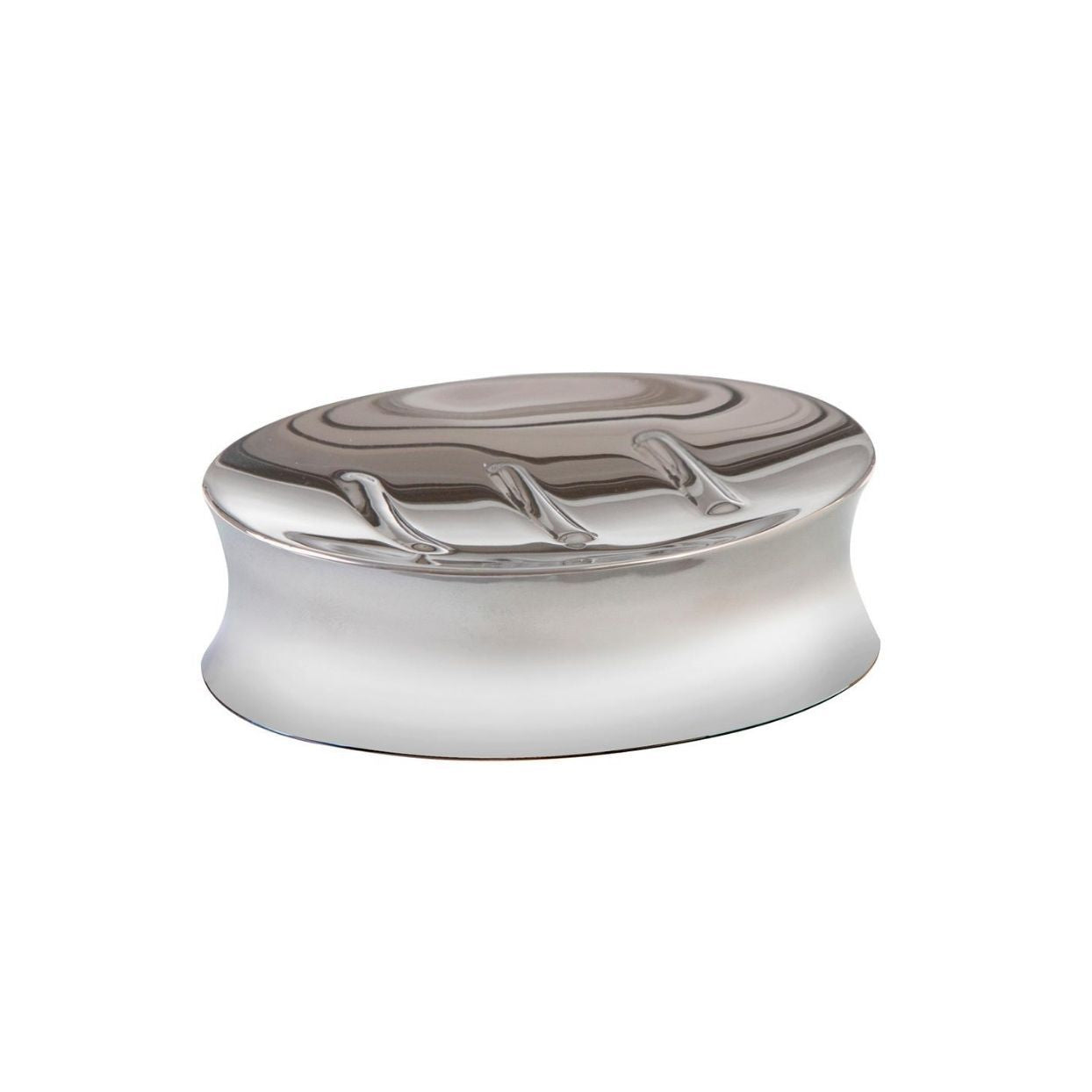 Silver stainless steel bathroom soap dish