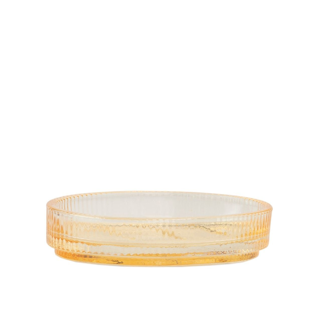 Jabonera de baño amarilla de cristal vintage