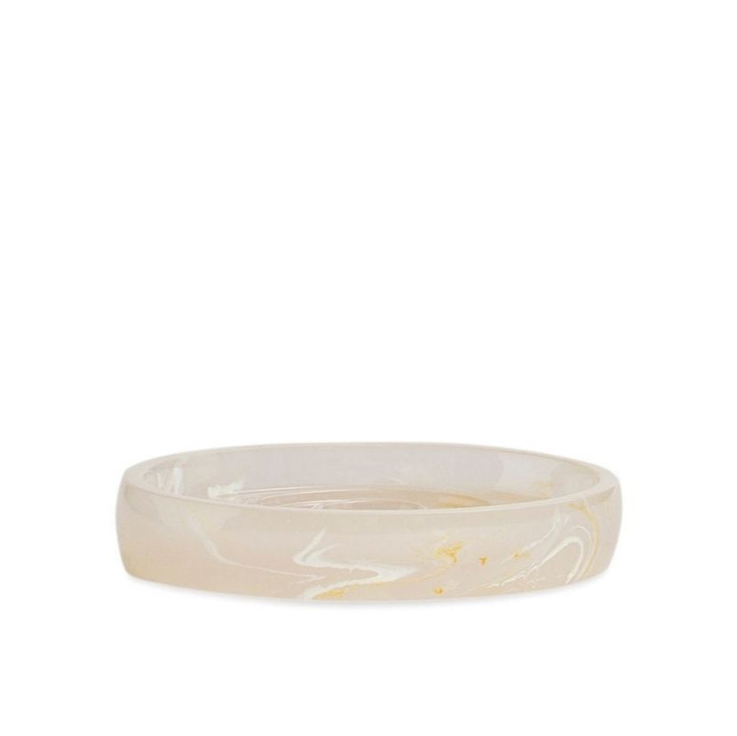 Classic white mother-of-pearl effect bathroom soap dish