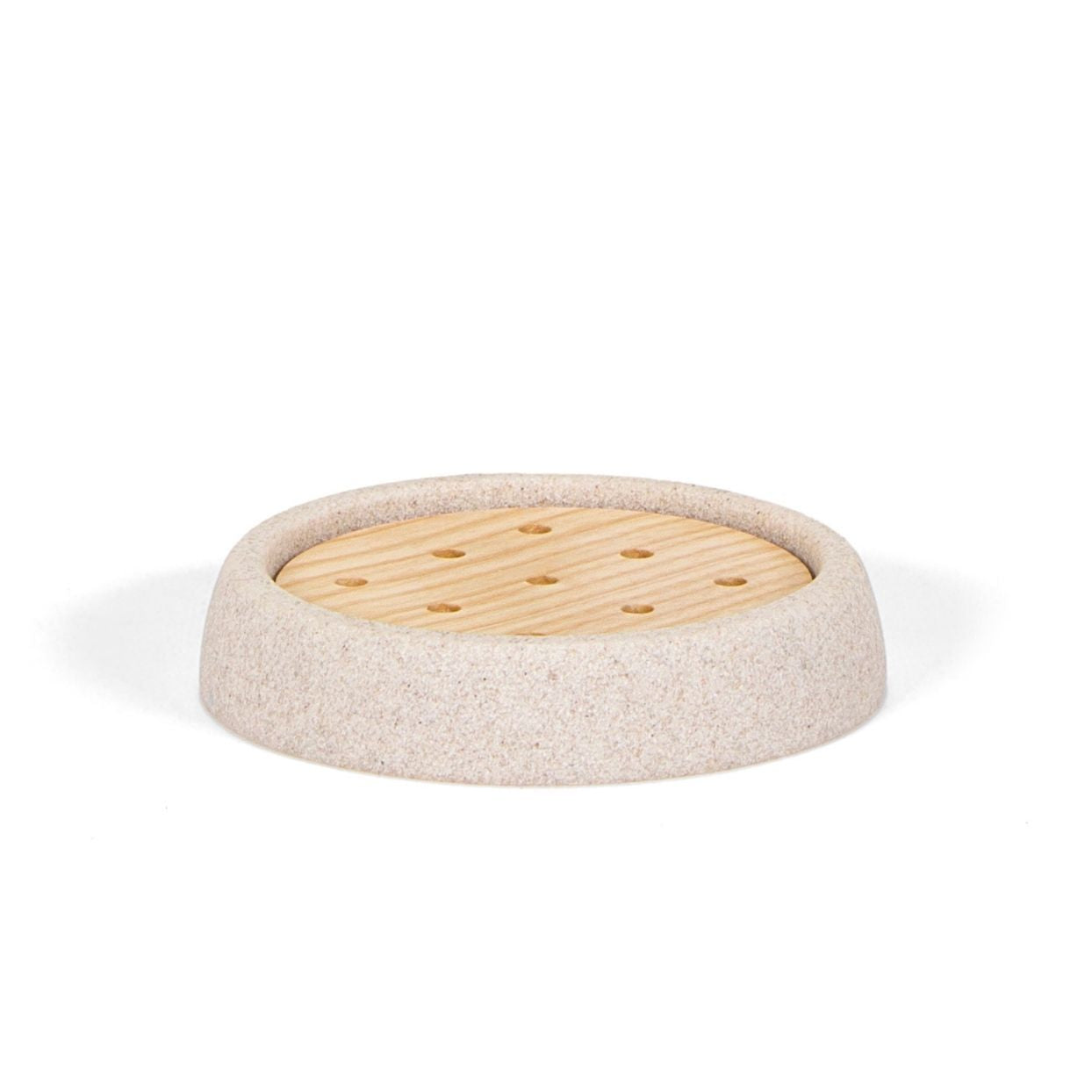 Jabonera de baño beige de arenisca