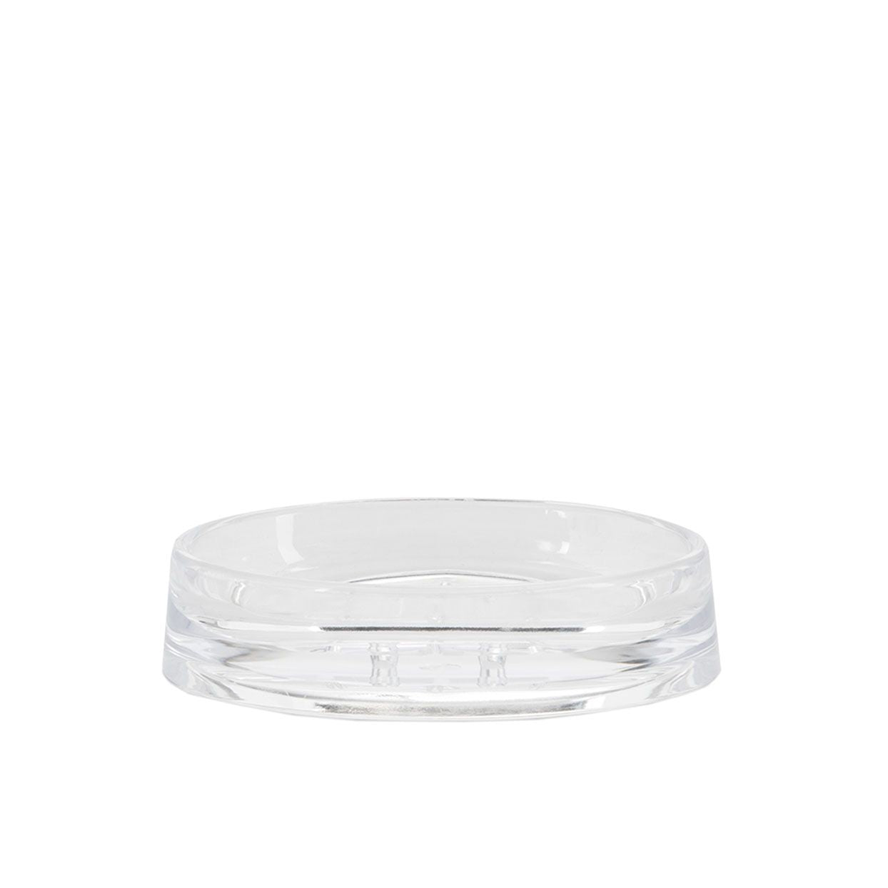 Clear plastic bathroom soap dish