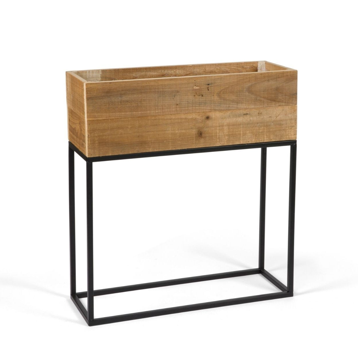 Jardinera de suelo de madera rústica