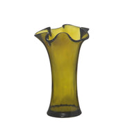 Coral green glass vase 23cm