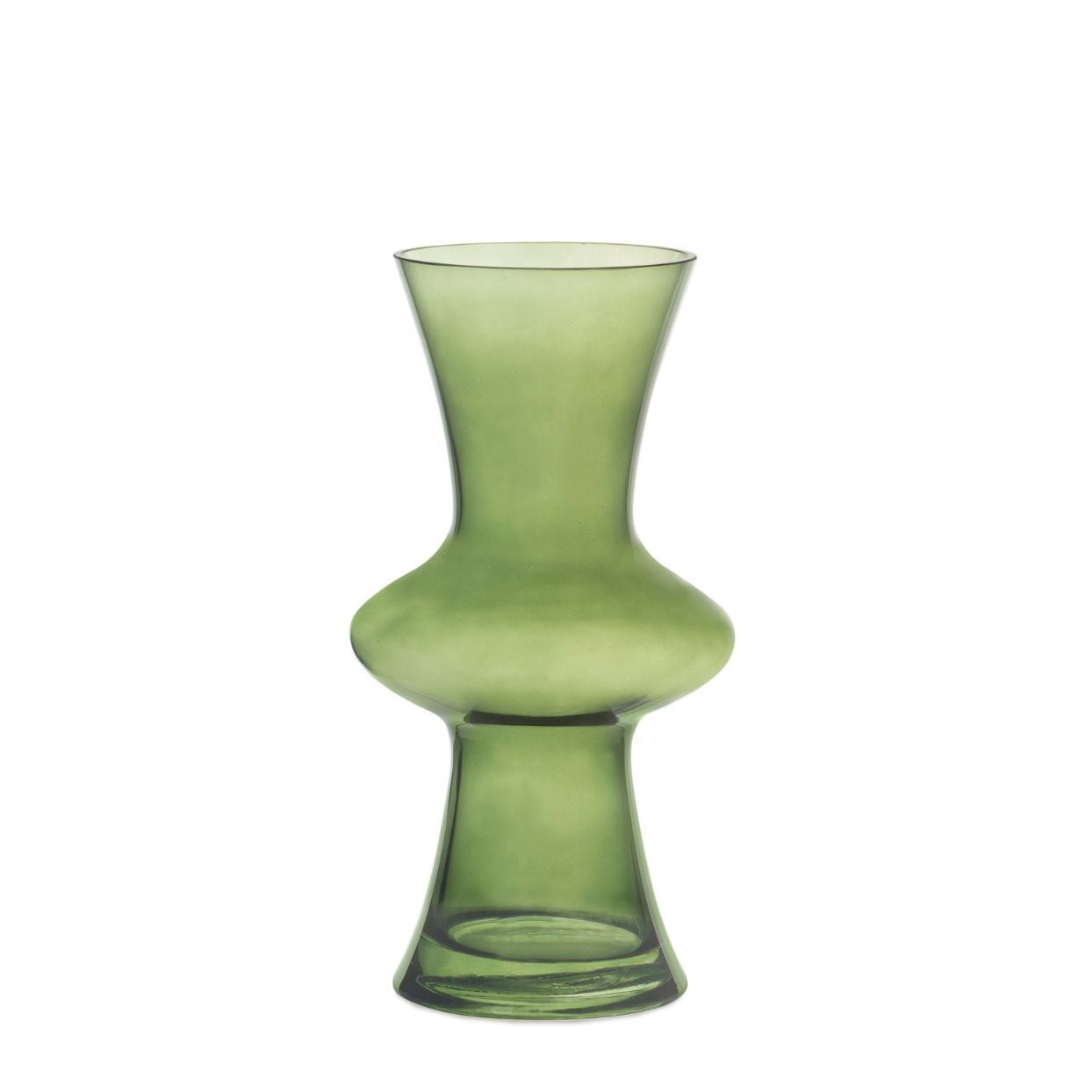 Jarrón decorativo clásico de cristal verde 25cm