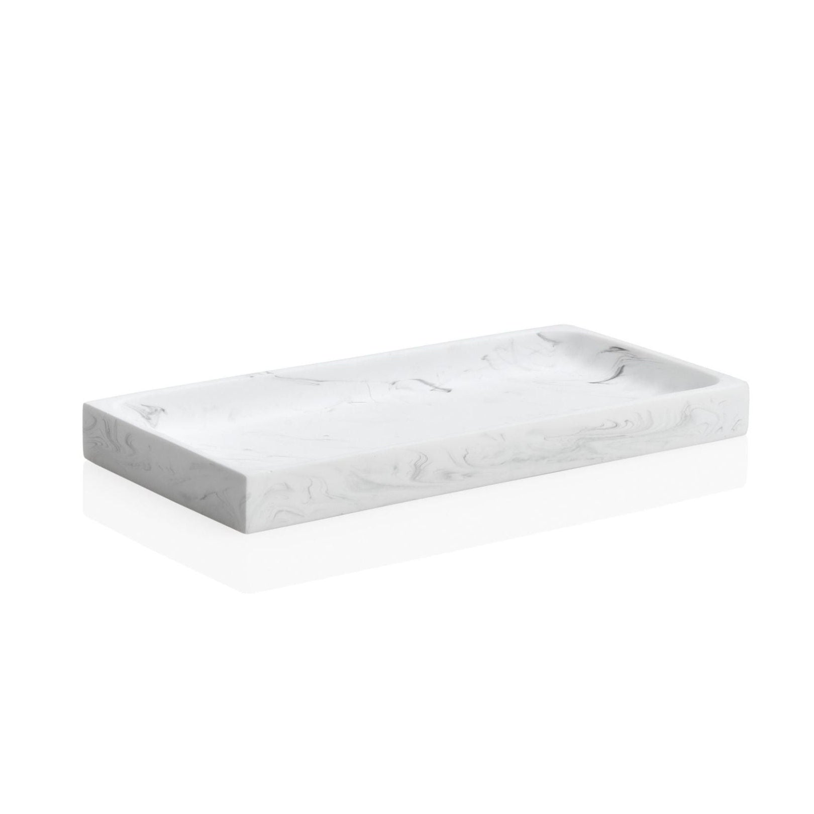Bandeja de cuarto de baño de mármol blanca