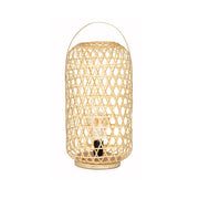 Rustic beige bamboo table lamp