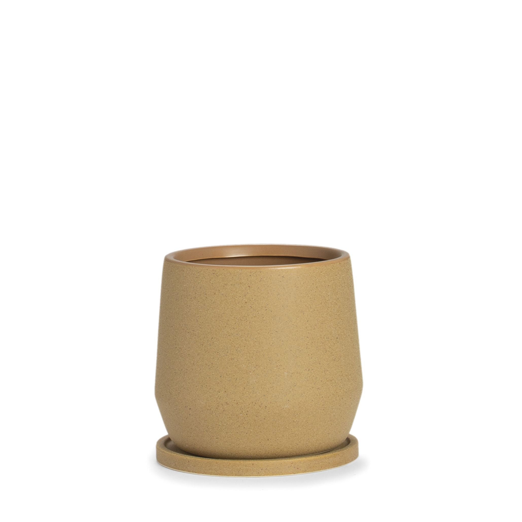 Decorative beige ceramic pot 22cm
