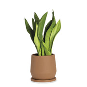 Decorative brown ceramic pot 18cm