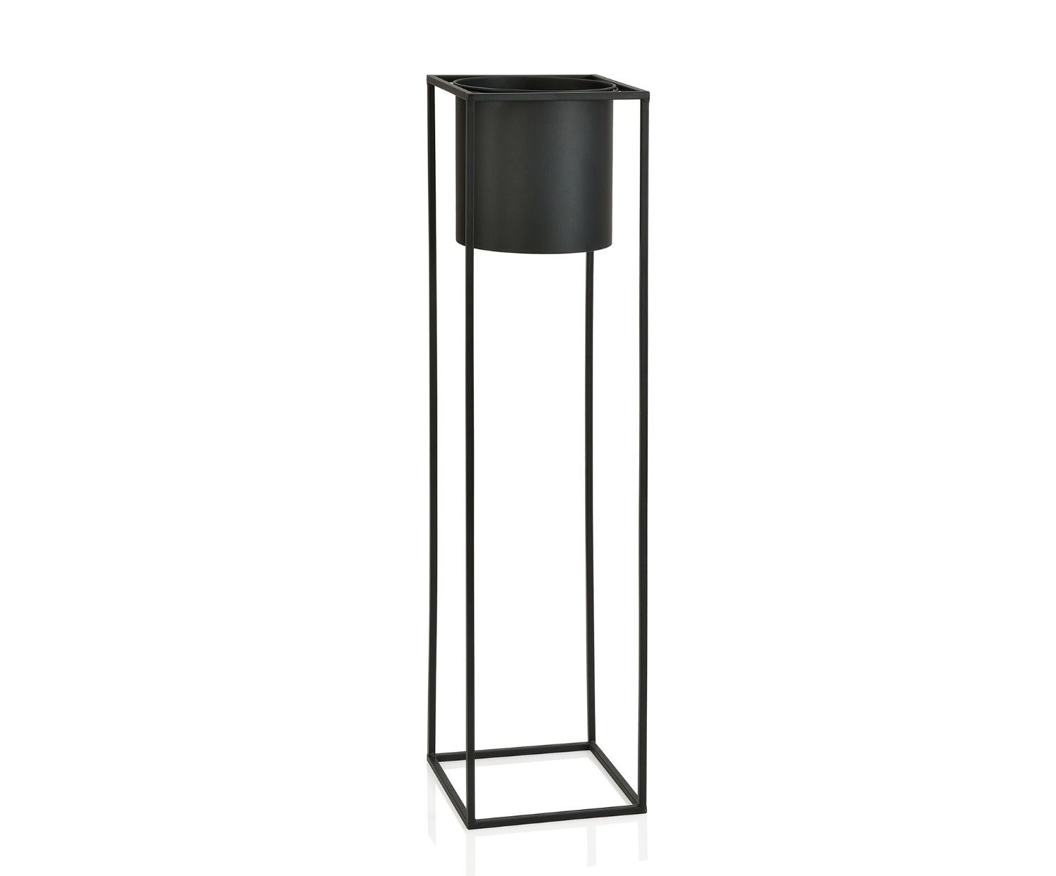 Black metal standing planter