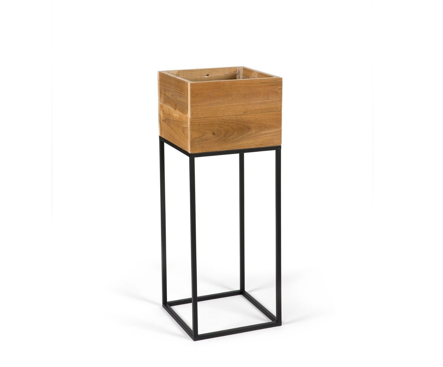 Rustic wooden floor pot