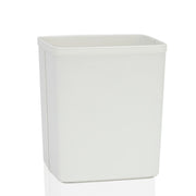 White leather office wastebasket