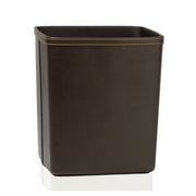 Classic brown leather office wastebasket