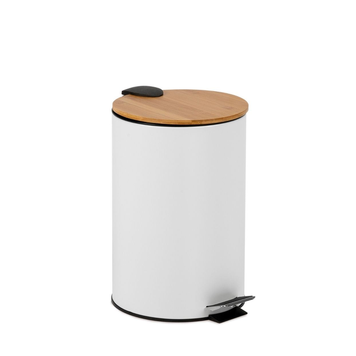 Nordic white metal kitchen trash can