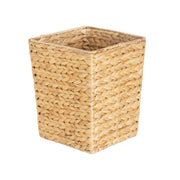 Square natural fiber waste bin