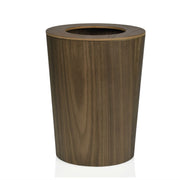 Brown wooden office waste bin