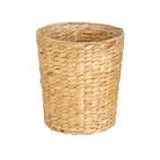 Round natural fiber waste bin