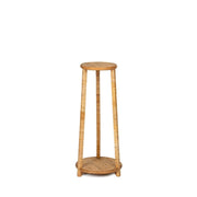 Rattan and wood plant stand