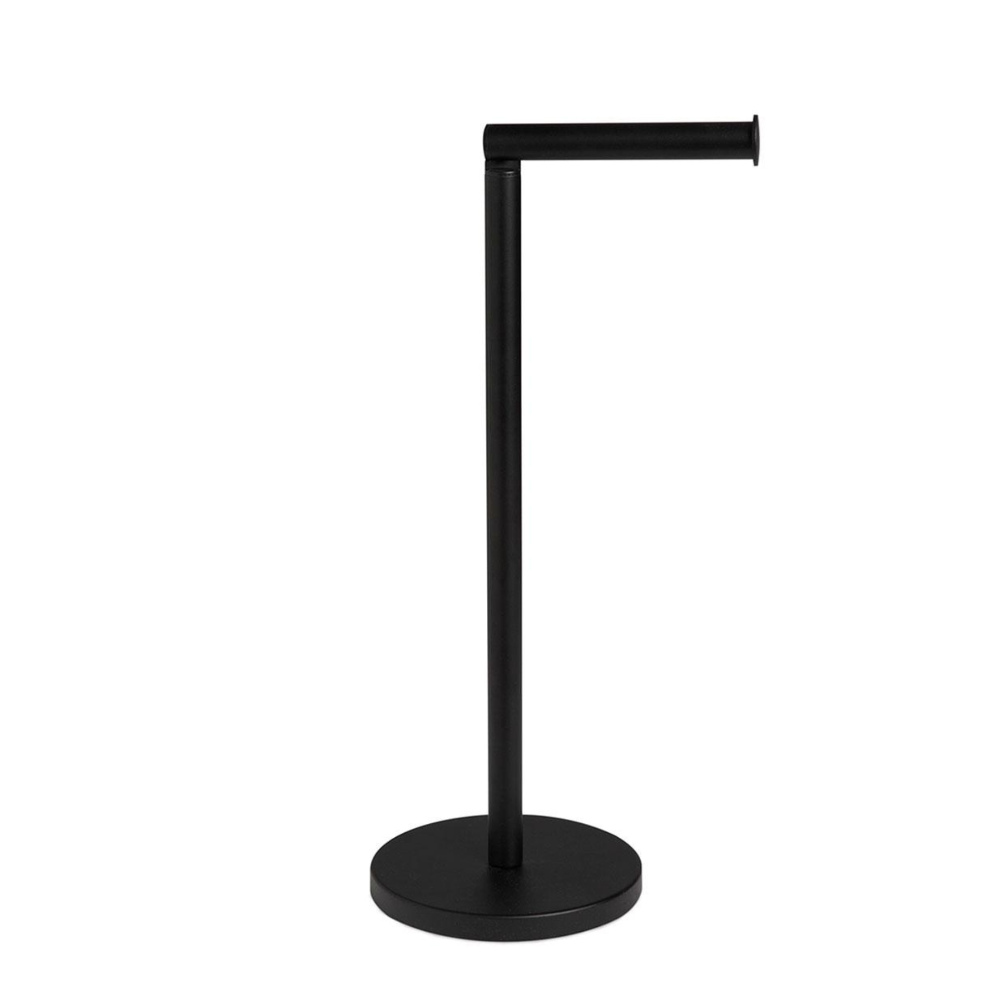 Black metal toilet paper holder