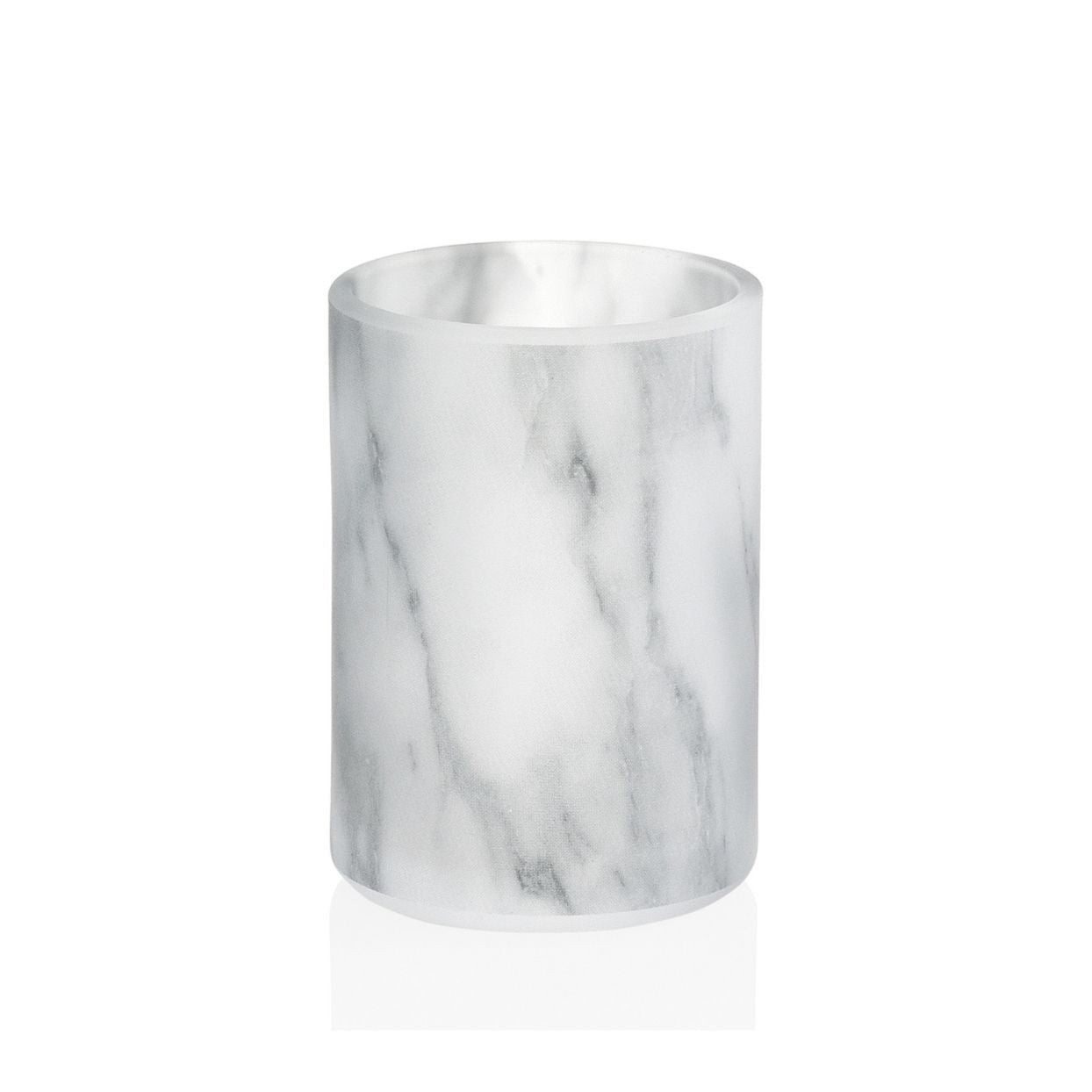 Modern white glass bathroom toothbrush holder