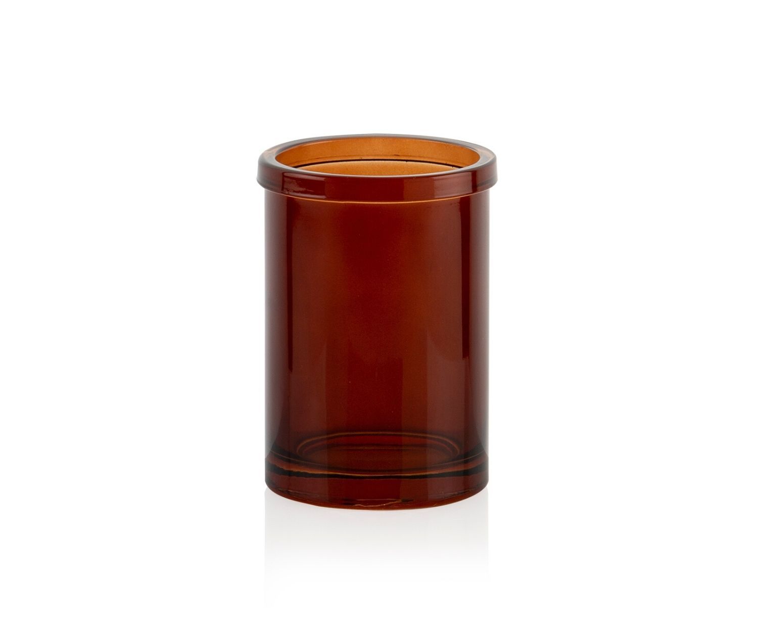 Portacepillos de baño de cristal moderno marrón