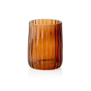Vintage-style orange glass bathroom toothbrush holder