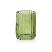 Vintage-style green glass bathroom toothbrush holder