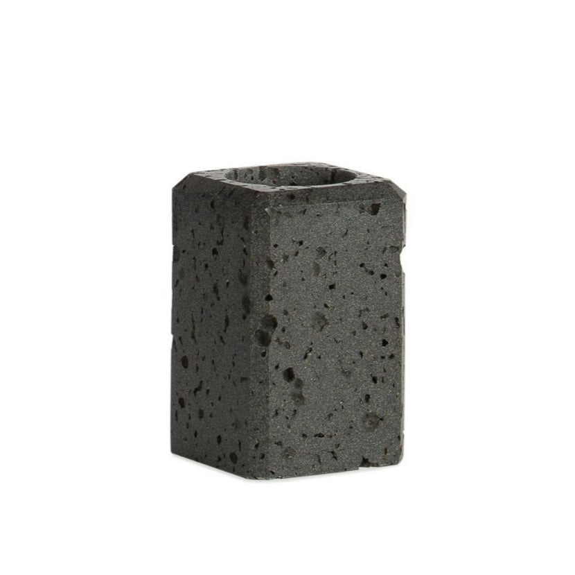 Black travertine marble bathroom toothbrush holder