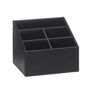 Black leather remote control organizer