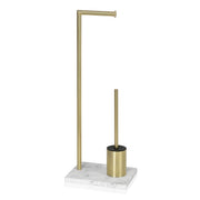 Classic marble gold toilet roll holder with toilet brush