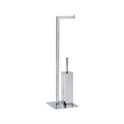 Classic metal toilet roll holder with brush