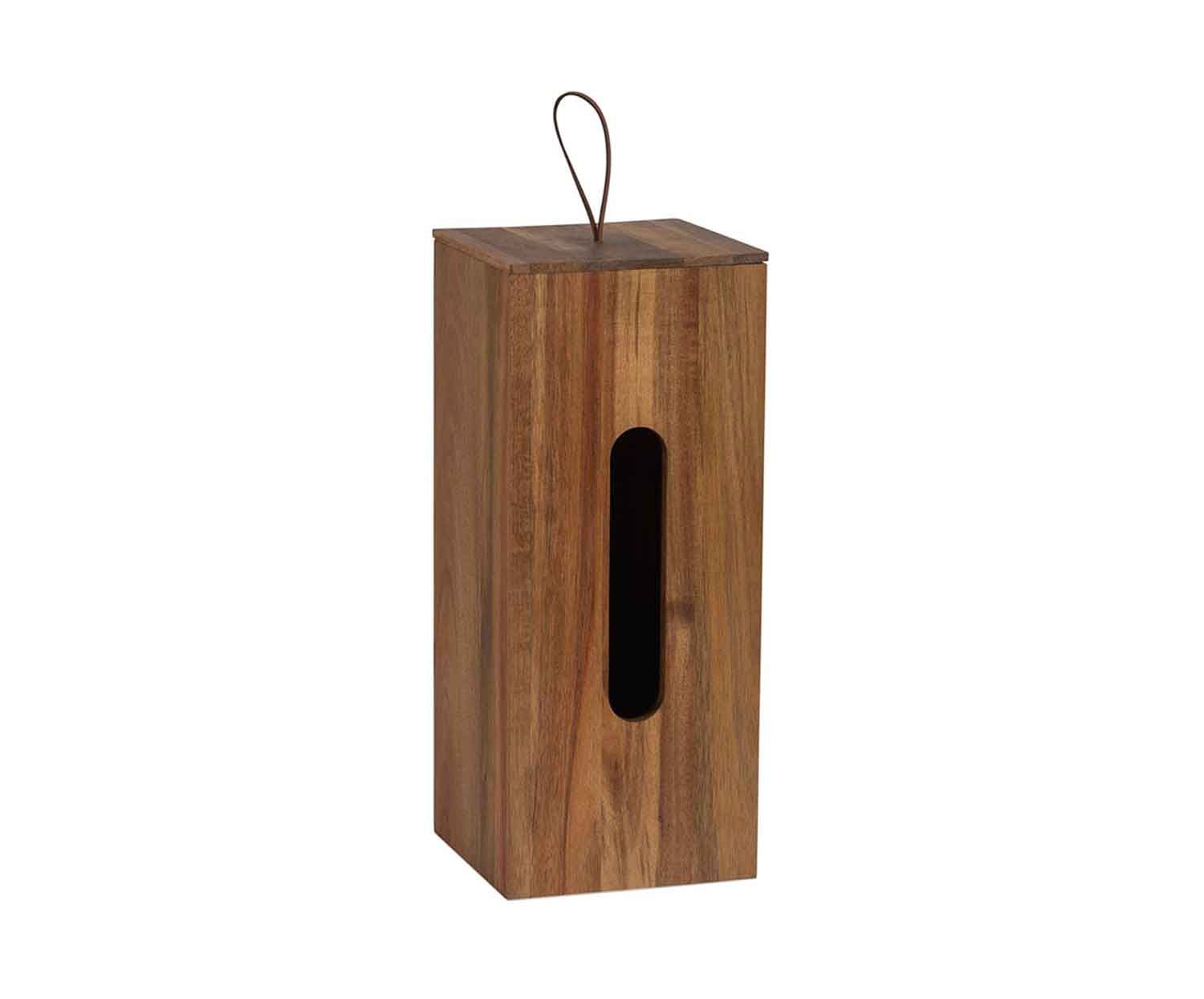 Wooden toilet paper roll holder