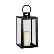 Portavelas industrial negro de metal con asa redonda 54cm