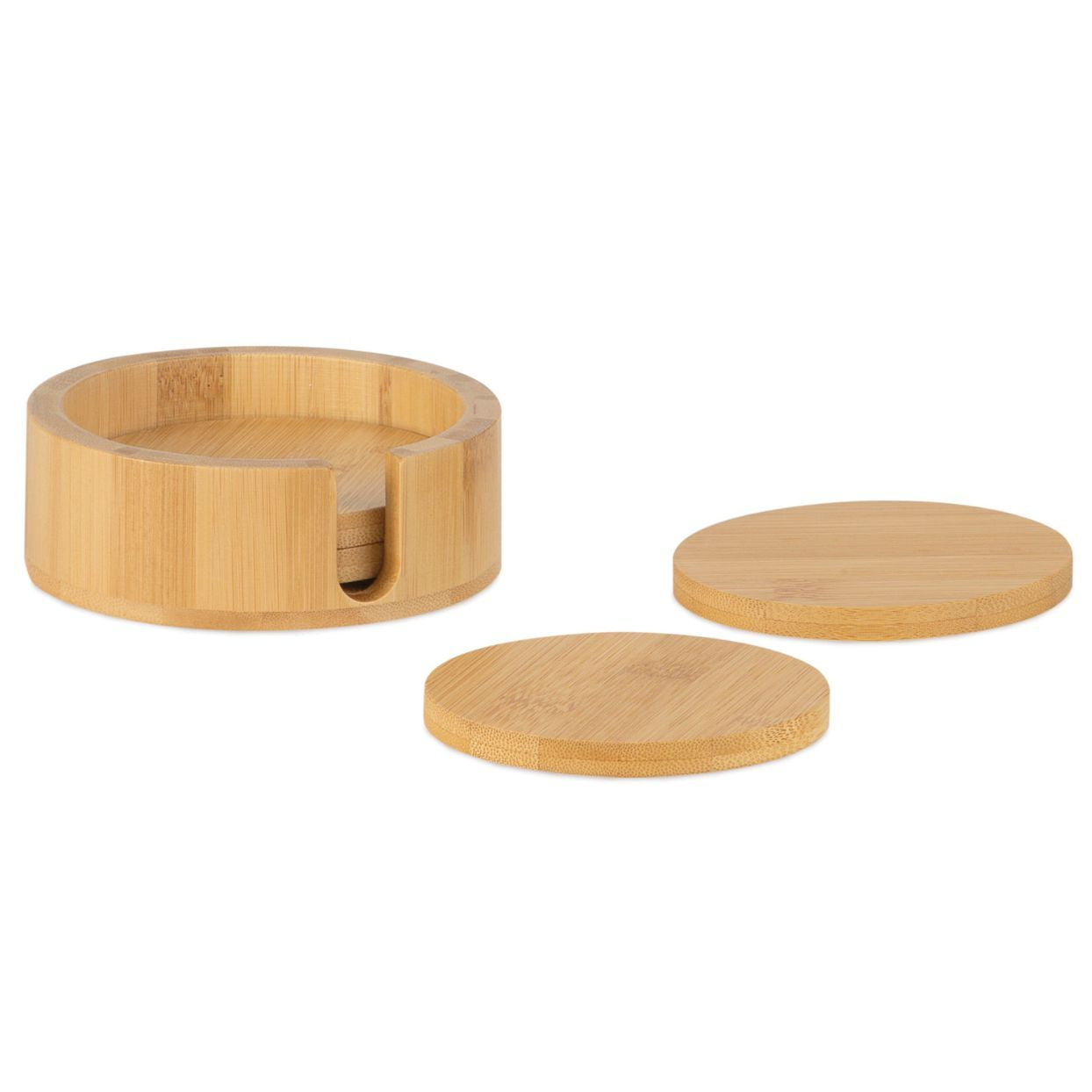 Posavasos de bambú con soporte