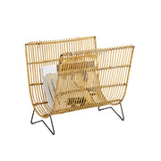 Brown bamboo floor magazine rack