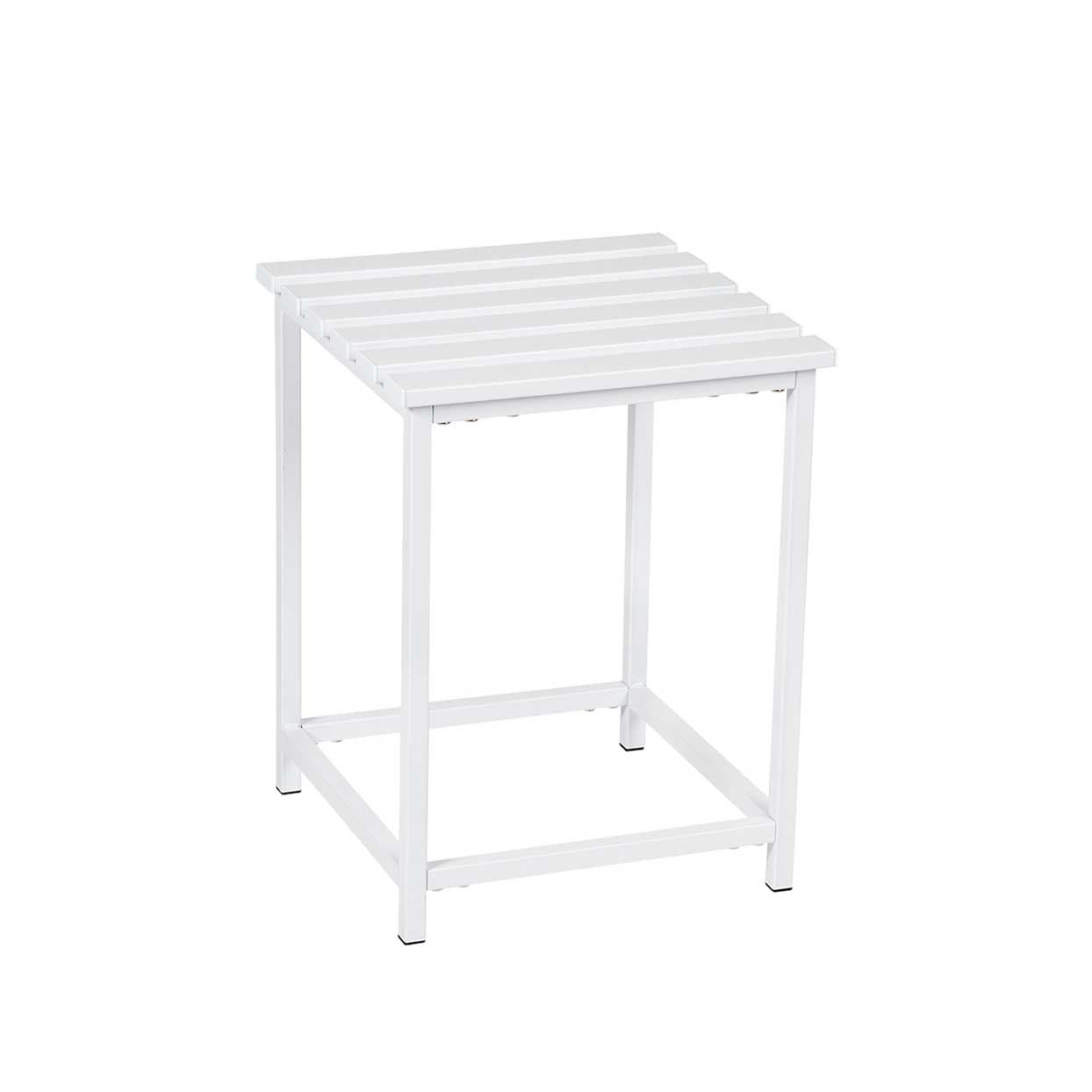 Modern white metal bathroom stool