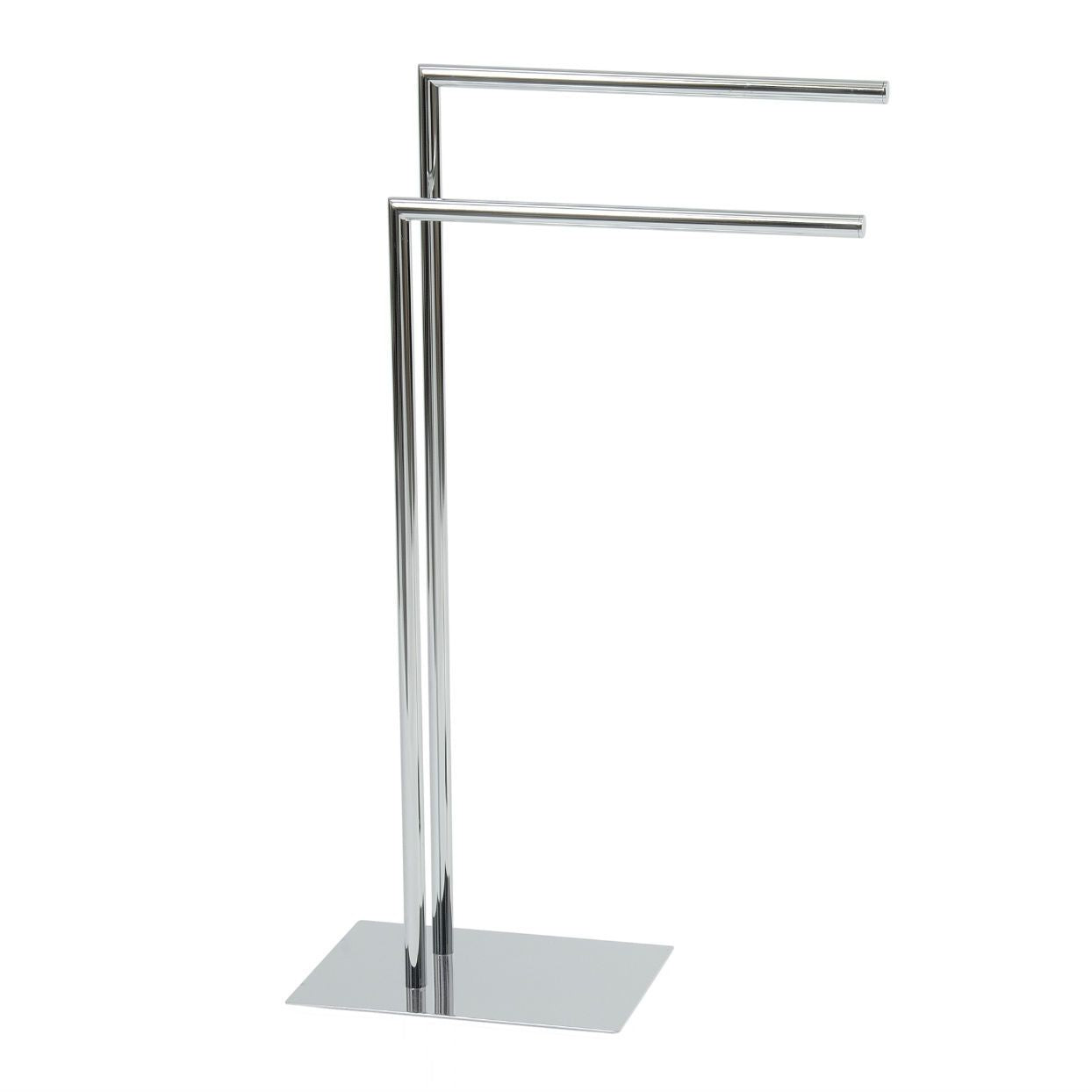 Modern metal silver floor-standing towel rack