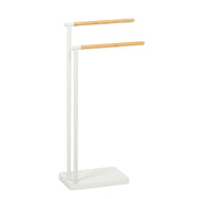 Modern white metal free-standing towel rack