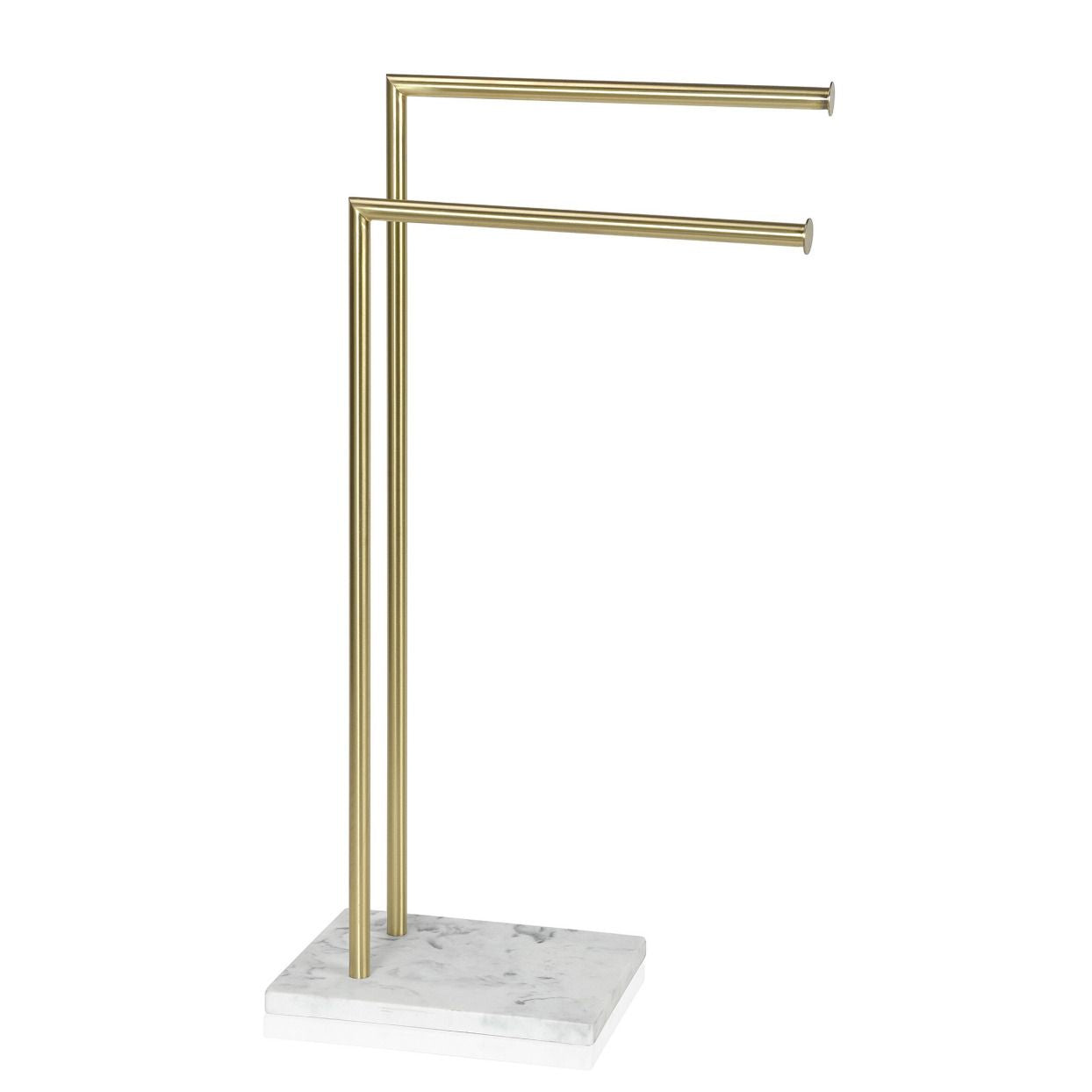 Modern style marble gold floor towel rack