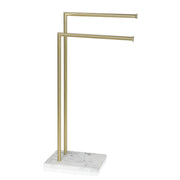 Modern style marble gold floor towel rack