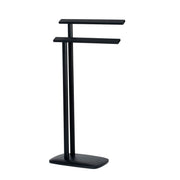 Modern black metal free-standing towel rack