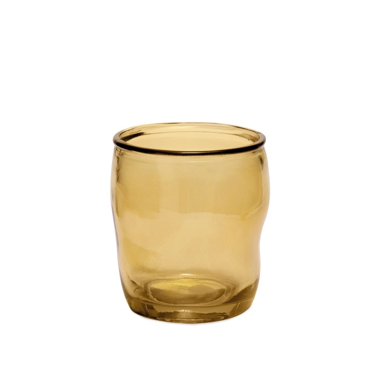 Yellow glass bathroom vessel