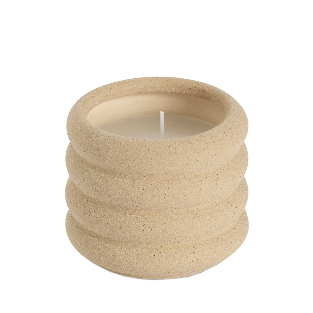 Vela aromática de cerámica beige